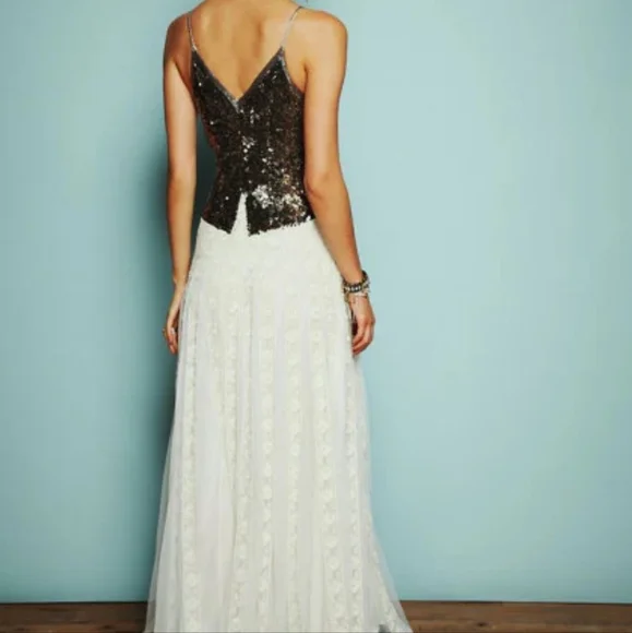 Rare Free People Kristin's Limited Edition Glamour Dress Sequin Lace - 10